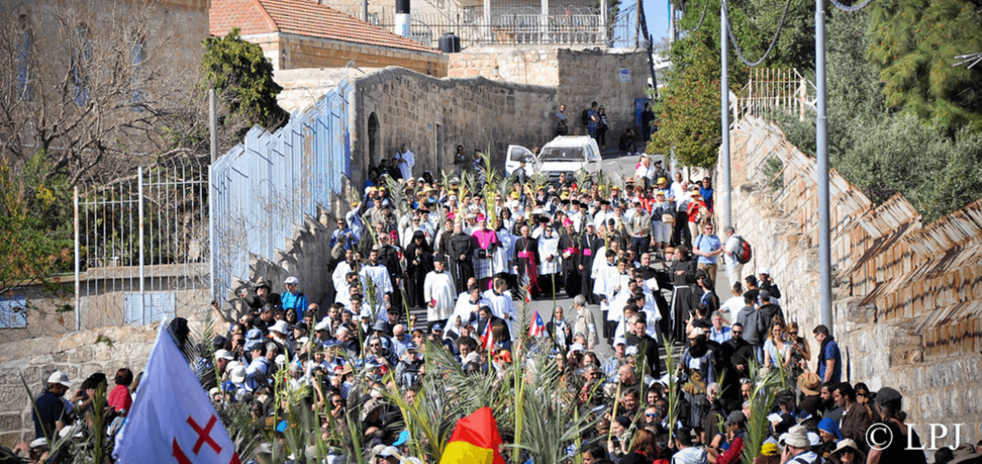 المسيرة التقليدية بأحد الشعانين في القدس، 2018