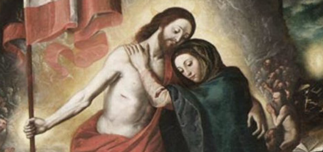 مريمُ العذراء وردة عِطرُها المسيحُ المُتَجَسد والقائمُ مِن بينِ الاموات