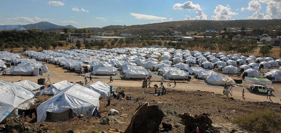 مخيم كارا تيبي للاجئين والمهاجرين على جزيرة ليسبوس اليونانية، 14 تشرين الأول 2020