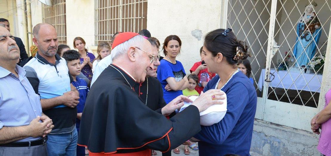 الكاردينال فيلوني خلال زيارته إلى العراق كمبعوث شخصي لقداسة البابا فرنسيس، نيسان 2015