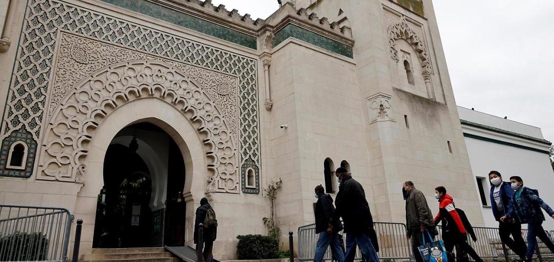 وصول مصلّين إلى مسجد باريس الكبير، 30 تشرين الأول 2020