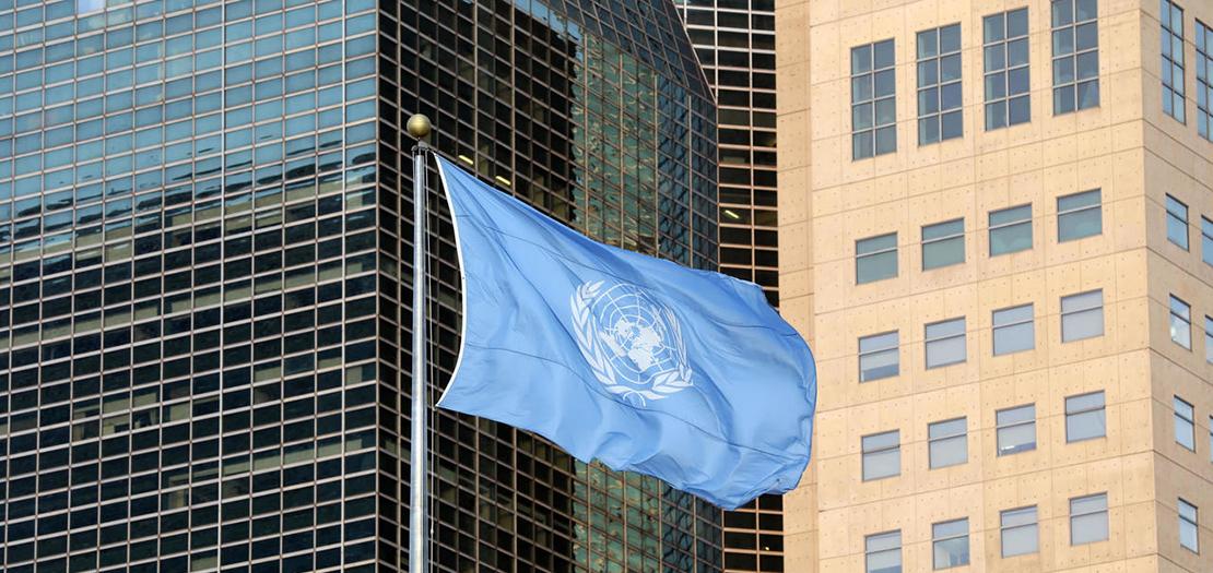 علم الأمم المتحدة أمام مقرها في نيويورك، 23 أيلول 2019
