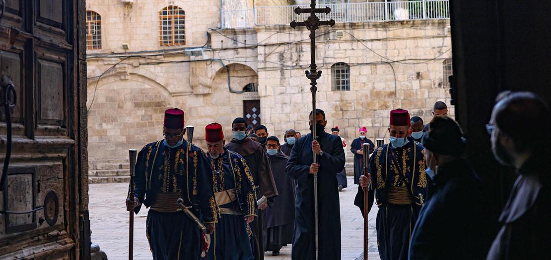 موكب في القدس قبيل قداس بمناسبة عيد الفصح، 3 نيسان 2021