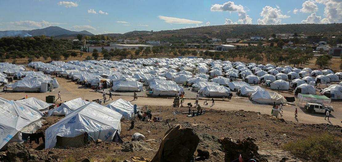مخيم كارا تيبي للاجئين والمهاجرين على جزيرة ليسبوس في 14 تشرين الأول 2020