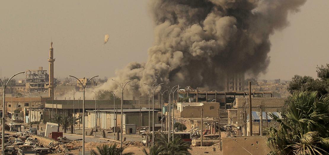 قصف جوي خلال معركة الرقة، 15 آب 2017