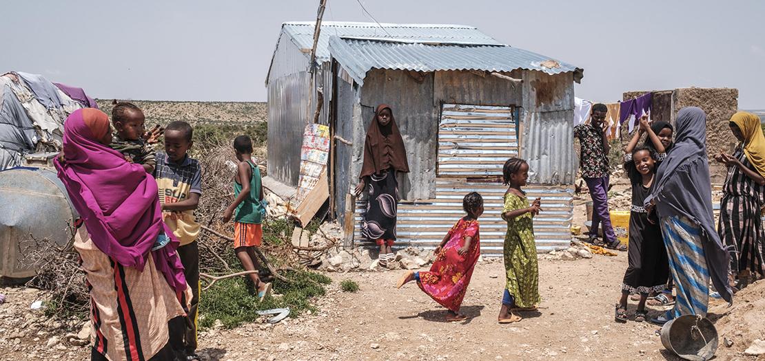 مخيم عشوائي للنازحين في هارغيسا في شمال الصومال، 16 أيلول 2021