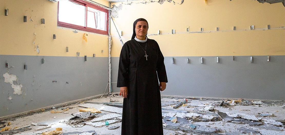 الأخت نبيلة صالح، من راهبات الورديّة والعاملة في رعيّة العائلة المقدسة في غزة (فاتيكان نيوز)