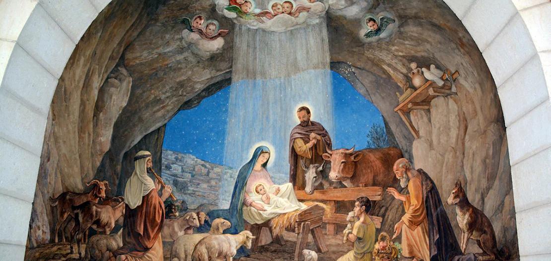 ميلاد يسوع في بيت لحم وبشرى الميلاد للرعاة